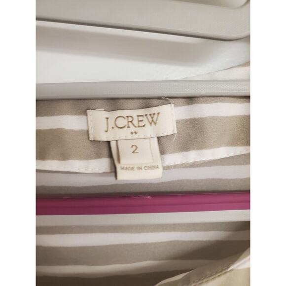 Women's J. Crew Beige Striped Lightweight Open Back Camisole Tank | Size 2 - Picture 6 of 8